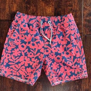 Johnnie O Boys Coral and Blue Swim Shorts